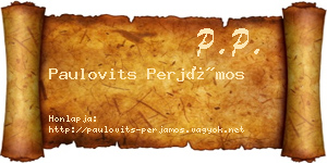 Paulovits Perjámos névjegykártya
